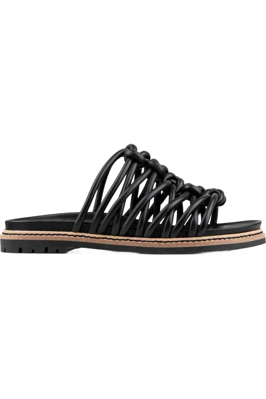 NEW DONALD PLINER women's loni strappy slide sandals in black